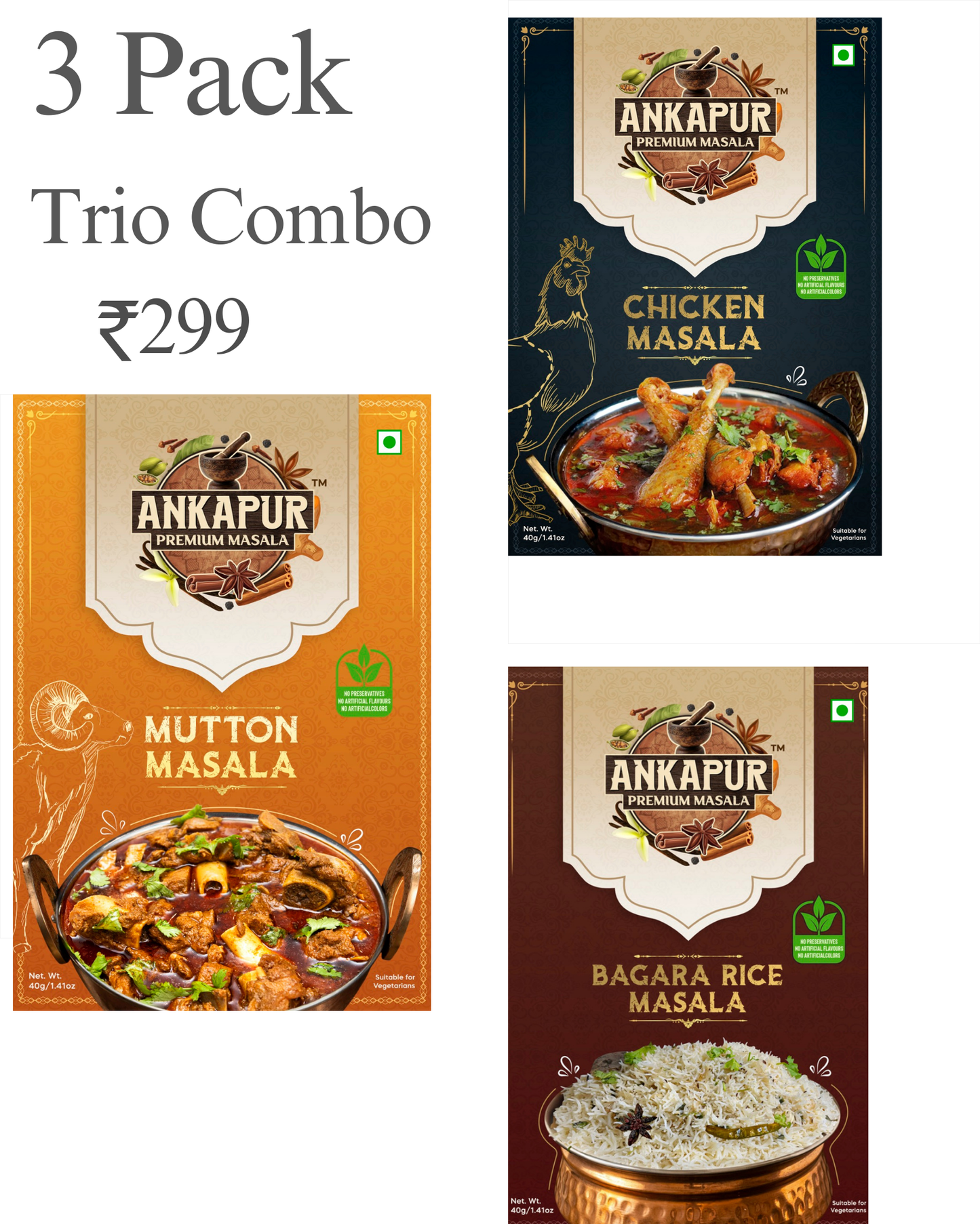 Ankapur Premium Masala | Trio - 3 Pack Combo