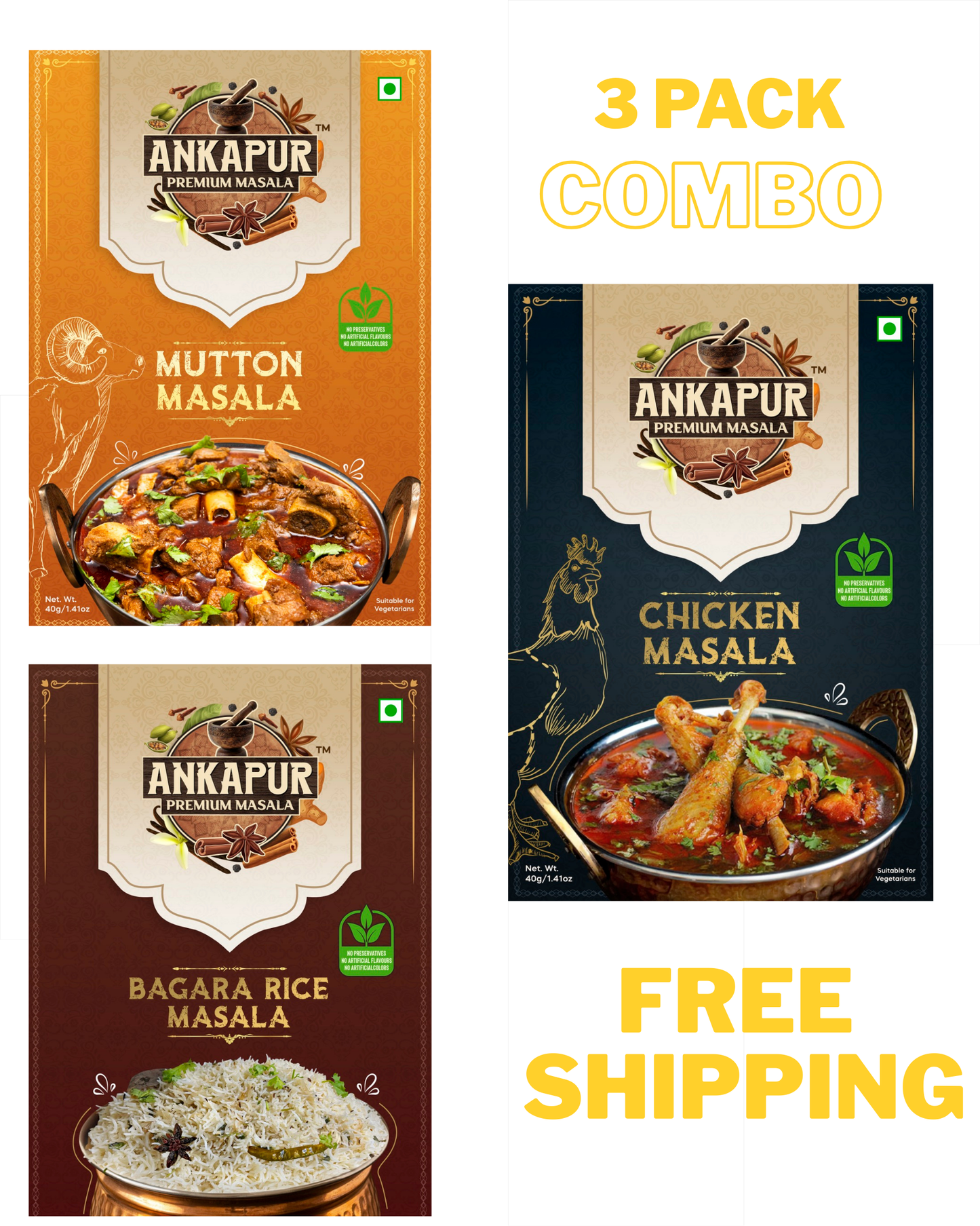 Ankapur Premium Masala | Trio - 3 Pack Combo